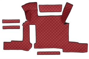 Set covor podea camion potrivit MAN ECO-LEATHER, set 7 bucati (material - eco-piele, culoare - rosu, pentru transmisie manuala) potrivit MAN TGX - Img 3