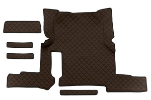 Set covor podea camion potrivit MAN un sertar, ECO-LEATHER, set 7 bucati (material - eco-piele, culoare - maro, transmisie automata) potrivit MAN TGX dupa 2019 - Img 3