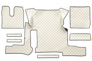 Set covor podea camion potrivit MAN un sertar, ECO-LEATHER, set 7 bucati (material - eco-piele, culoare - bej, pentru transmisie manuala) potrivit MAN TGX