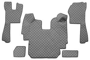 Set covor podea camion potrivit Scania ECO-LEATHER, set 5 buc (material - eco-piele, culoare - gri, transmisie automata) potrivit SCANIA P,G,R,T dupa 2004