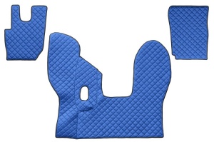 Set covorase podea camion potrivit DAF ECO-LEATHER, set 3 buc. (material - eco-piele, culoare - albastru, pentru transmisie manuala) potrivit DAF CF dupa 2013