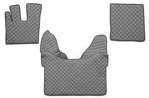 Set covorase podea camion potrivit DAF ECO-LEATHER, set 3 buc. (material - eco-piele, culoare - gri, transmisie automata) potrivit DAF XF 105, XF 106 dupa 2012