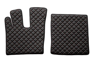 Set covorase podea camion potrivit DAF ECO-LEATHER, set 3 buc. (material - eco-piele, culoare - negru/rosu, transmisie automata) potrivit DAF XF 105 dupa 2012 - Img 2