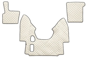 Set covorase podea camion potrivit DAF ECO-LEATHER, set 3 buc. (material - eco-piele, culoare - bej, pentru transmisie manuala) potrivit DAF 95 XF 1997-2012