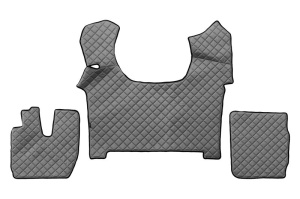 Set covorase podea camion potrivit Iveco ECO-LEATHER (material - eco-piele, culoare - gri, transmisie automata) potrivit IVECO S-WAY dupa 2019