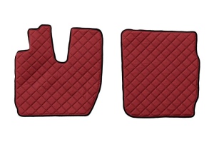 Set covorase podea camion potrivit Iveco ECO-LEATHER (material - eco-piele, culoare - rosu, transmisie automata) potrivit IVECO S-WAY dupa 2019 - Img 2