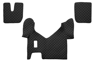 Set covorase podea camion potrivit Iveco ECO-LEATHER, set 3 buc. (material - eco-piele, culoare - negru, pentru transmisie manuala) potrivit IVECO STRALIS