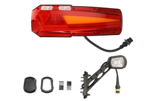 Stop spate Stanga MAVIC (LED, 12/24V, cu indicator, lampa anti-ceata, lampa mers inapoi, cu lumini frana, lumini parcare/pozitie, reflector triunghiular, cu lampa cu brat de extensie, lungime cablu: