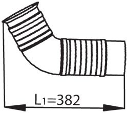 Teava esapament (lungime:382/490mm) potrivit MERCEDES ACTROS, ACTROS MP2 / MP3 OM542.920-OM542.962 dupa 1996