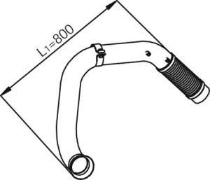 Teava esapament (lungime:800mm) potrivit MERCEDES ATEGO, AXOR 2 OM902.913-OM906.995 dupa 1998