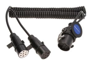 Cablu electric spiralat (poliuretan, lungime de lucru 3m, lungime maxima 4,5m, 1x1,5+6x1, dopuri, 7;15 numar pini, 9 pini activi in fisa 15; Adaptor 15-N / S; temperatura de lucru pina la 125 * C)
