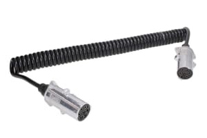 Cablu electric spiralat (poliuretan, lungime de lucru 4,5m, lungime maxima 5,2m, 1x1+6x0,75, cu dopuri feminine, 7 numar pini, dopuri din aliaj; tip N)