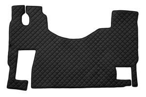 Covor podea camion potrivit MERCEDES, Scaun fix pentru pasager podea plata, ECO-LEATHER, 1 bucata (material - eco-piele, culoare - negru/rosu)