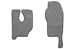 Covor podea camion potrivit MERCEDES, Scaun fix pentru pasager tunel inalt, ECO-LEATHER, set 3 buc. (material - eco-piele, culoare - gri) - Img 2