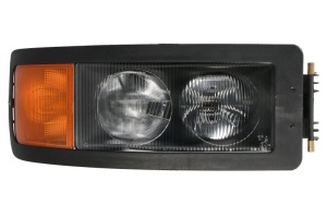 Far Dreapta potrivit MAN F2000, M 2000 L, M 2000 M dupa 1994 (2*H7/W5W, manual, fara motoras, culoare insert: negru, culoare semnalizator: portocaliu)