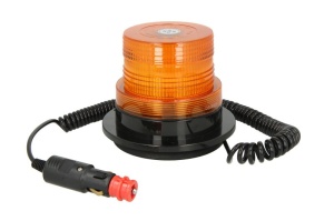 Girofar portocaliu, 12/24V, LED, fixare magnetica cu fire 4m