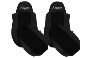 Husa scaun ELEGANCE S potrivit DAF 95 XF, CF 65, CF 75, CF 85, LF 45, LF 55, XF 105, XF 95 dupa 1997 (negru, piele ECO / velours)
