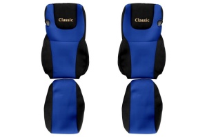 Huse scaun camion Classic (albastru, material velur, serie CLASSIC, Euro 6; centura pasager asamblata in scaun ) DAF XF