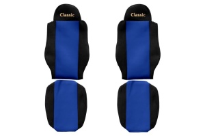 Huse scaun camion Classic (albastru, material velur, serie CLASSIC, centura pasager asamblata in afara scaunului; centura de siguranta a soferului asamblata in scaun) MAN