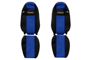 Huse scaun camion Classic (albastru, material velur, serie CLASSIC, centura pasager asamblata in scaun ) Iveco Stralis