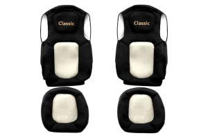 Huse scaun camion Classic (bej, material velur, serie ELEGANCE, centura pasager asamblata in scaun; ) potrivit FORD F-Max