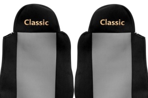 Huse scaun camion Classic (gri, material velur, serie CLASSIC, centura pasager asamblata in scaun; centura de siguranta a soferului asamblata in scaun) MAN - Img 2