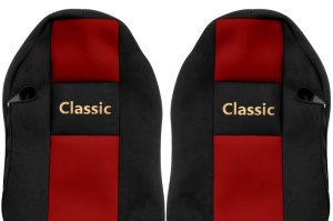 Huse scaun camion Classic (rosu, material velur, serie CLASSIC, centura pasager asamblata in scaun) Mercedes Actros - Img 2