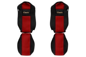 Huse scaun camion Classic (rosu, material velur, serie CLASSIC, centura pasager asamblata in scaun) Mercedes Actros