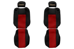 Huse scaun camion Classic (rosu, material velur, serie CLASSIC, centura pasager asamblata in scaun tetiera reglabila) Renault Trucks T