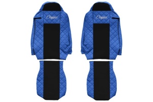 Huse scaun camion Elegance (albastru, material eco-piele / velur, serie ELEGANCE) potrivit IVECO