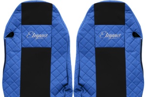 Huse scaun camion Elegance (albastru, material eco-piele / velur, serie ELEGANCE, scaune standard; scaunul soferului standard - nu ISRI) potrivit MAN - Img 3