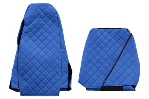 Huse scaun camion Elegance (albastru, material eco-piele / velur, serie ELEGANCE, tetiera reglabila a pasagerului; tetiera soferului integrata) potrivit SCANIA - Img 2