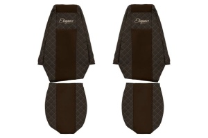 Huse scaun camion Elegance (maro, material eco-piele / velur, serie ELEGANCE) potrivit RENAULT PREMIUM