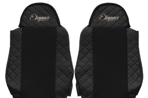 Huse scaun camion Elegance (negru, material eco-piele / velur, serie ELEGANCE) potrivit MAN - Img 3