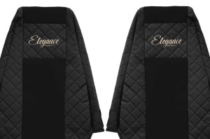 Huse scaun camion Elegance (negru, material eco-piele / velur, serie ELEGANCE) potrivit RENAULT MAGNUM - Img 3