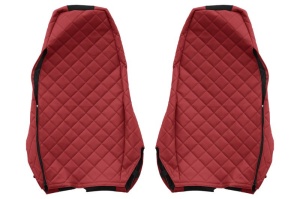 Huse scaun camion Elegance (rosu, material eco-piele, serie ELEGANCE, tetiera integrata pentru pasageri; tetiera soferului integrata) potrivit SCANIA R - Img 2
