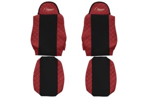 Huse scaun camion Elegance (rosu, material eco-piele / velur, serie ELEGANCE) potrivit MAN