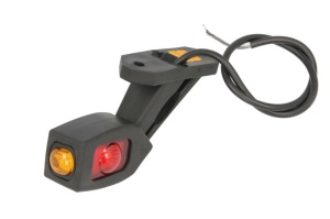 Lumini marcaj dreapta, portocaliu/rosu/alb, LED, inaltime 87; latime 35,5; adancime 163, lungime furtun 500, brat scurt, 12/24V pentru suprafete orizontale