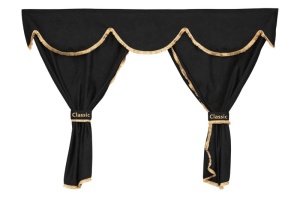 Perdea cortina cabina (cabina larga, piele intoarsa) CLASSIC, cantitate in set: 5buc negru, tip cabina: XXL potrivit MAN TGA, TGX I dupa 2000