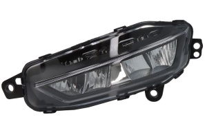 Proiector ceata Stanga 24V potrivit VOLVO FH III, FH16 III dupa 2020 (LED, cadru negru, cu iluminare curba)