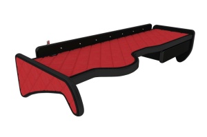 Raft polita interior cabina (panou LED, lumina alba; cabina ingusta M, L, XL, LX, XLX; lung; sertar suplimentar sub blatul mesei, lung, culoare: rosu, serie: ELEGANCE) potrivit MAN