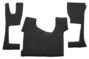 Set covor podea camion Mercedes Actros ECO-LEATHER, set 3 buc. (material - eco-piele, culoare - negru, cabina ingusta 230 cm) potrivit MERCEDES ACTROS MP4