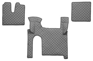 Set covor podea camion potrivit MAN ECO-LEATHER, set 3 buc. (material - eco-piele, culoare - gri, pentru transmisie manuala) potrivit MAN TGX