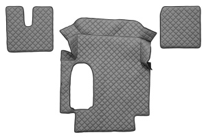 Set covor podea camion potrivit MAN ECO-LEATHER, set 3 buc. (material - eco-piele, culoare - rosu, cabina lata 250 cm) potrivit MAN TGA dupa 1999
