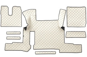 Set covor podea camion potrivit MAN ECO-LEATHER, set 7 bucati (material - eco-piele, culoare - bej, transmisie automata) potrivit MAN TGX I