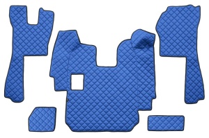 Set covor podea camion potrivit Scania ECO-LEATHER, set 5 buc (material - eco-piele, culoare - maro, pentru transmisie manuala) potrivit SCANIA P,G,R dupa 2004