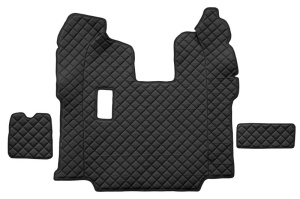 Set covor podea camion potrivit Scania ECO-LEATHER, set 5 buc (material - eco-piele, culoare - negru, pentru transmisie manuala; scaune standard - nu RECARO) - Img 3