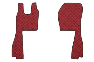 Set covor podea camion potrivit Scania ECO-LEATHER, set 5 buc (material - eco-piele, culoare - rosu, scaune standard - nu RECARO; transmisie automata) - Img 2