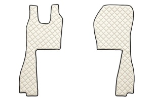 Set covor podea camion potrivit Scania ECO-LEATHER, set 5 buc (material - eco-piele, culoare - bej, pentru transmisie manuala; scaune standard - nu RECARO) - Img 2