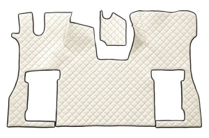 Set covor podea camion potrivit Scania scaun pneumatic pentru pasageri, ECO-LEATHER, 2 bucati (material - eco-piele, culoare - bej) potrivit SCANIA L